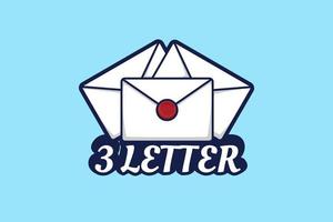 drie letters logo cartoon afbeelding vector