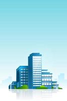 stedelijk gebouw cityscape skyline vector illustratie achtergrond met 3D-stijl
