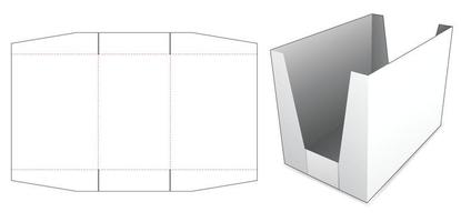 kartonnen gevouwen hoge dienblad gestanste sjabloon vector