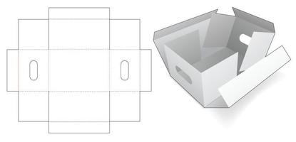 kartonnen opvouwbare houder dienblad gestanste sjabloon vector