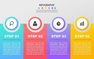 zakelijke infographic ontwerpsjabloon met opties, stappen of processen. kan worden gebruikt voor workflowlay-out, diagram, jaarverslag, webdesign vector