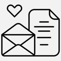 envelop icoon en letter vector