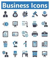 zakelijke icon set - vectorillustratie. zaken, winst, investeringen, financiën, kantoor, globaal, groei, planning, doel, belasting, pictogrammen. vector