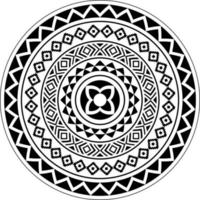 Polynesische cirkel tattoo stijl mandala, tribal ontwerp patroon Polynesische mandala vector, geometrische ornament vector