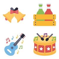 carnaval plat pictogrammen sets vector