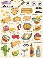 alle mexicaans eten en designelementen uit mexico vector