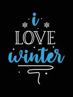 ik hou van de winter. winter typografie t-shirt design. vector