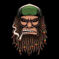 bigfoot dreadlocks haar vectorillustratie vector