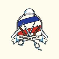 vintage logo voor kapperszaak. handgemaakte vectorillustratie vector