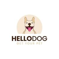 hallo hond logo ontwerp vector