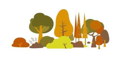 herfst planten illustratie, boom vector ingesteld op witte achtergrond