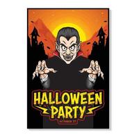 monster dracula halloween vector poster