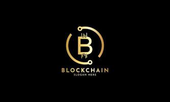 crypto munt logo's. eerste letter b-logo, pictogram - vector digitaal geld, blokketen, financiënsymbool. verbind technologie en digitaal, gouden valuta dataconcept voor uw huisstijl