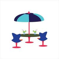 strandstoelen tafel en parasol vector afbeelding
