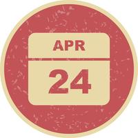 24 april Datum op een eendaagse kalender vector