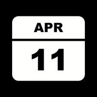 11 april Datum op een eendaagse kalender vector