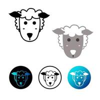 platte schapen hoofd pictogram illustratie vector