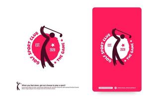 golfclub logo ontwerpsjabloon, golftoernooi pictogram concept. abstracte sport symbool vectorillustraties. vector