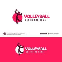 volleybal club logo ontwerpsjabloon, volleybal toernooien logo concept. volleybal team identiteit geïsoleerd op een witte achtergrond, abstracte sport symbool ontwerp vector illustraties