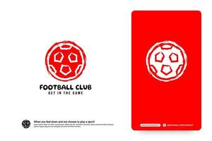voetbalclub logo ontwerpsjabloon, voetbaltoernooien logo concept. voetbal team identiteit geïsoleerd op een witte achtergrond, abstracte sport symbool ontwerp vectorillustraties. vector
