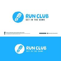 runing club logo ontwerpsjabloon, run toernooien logo concept. marathon team identiteit geïsoleerd op een witte achtergrond, abstracte sport symbool ontwerp vector illustraties