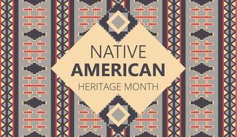 Native American Heritage Month wordt in november georganiseerd in de VS. traditie geometrische ornament van indianen wordt getoond vector