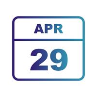 29 april Datum op een eendaagse kalender vector