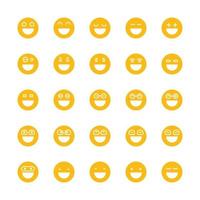 gele glimlach emoticons set vector