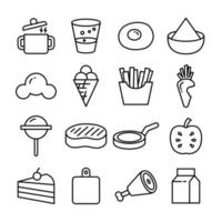 pictogrammen voor eten en snacks vector