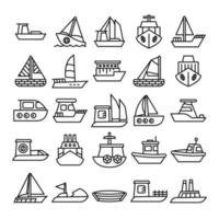 pictogrammen voor schip en vaartuiglijn vector