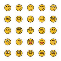 gele gezicht emoticons set vector