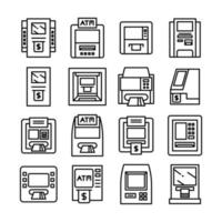 pictogrammen voor geldautomaten en geldautomaten vector