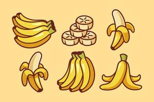 lekkere bananenfruit cartoon collectie vector