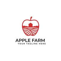 Apple fruit boerderij logo conceptontwerp met lijntekeningen vector