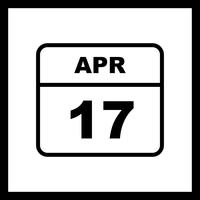 17 april Datum op een eendaagse kalender vector