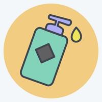 lotion fles pictogram in trendy kleur mate stijl geïsoleerd op zachte blauwe achtergrond vector