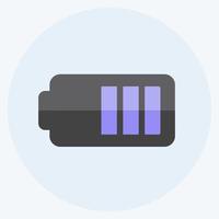 half batterijpictogram in trendy vlakke stijl geïsoleerd op zachte blauwe achtergrond vector