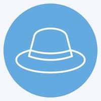 hoed pictogram in trendy blauwe ogen stijl geïsoleerd op zachte blauwe achtergrond vector