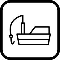 Vissersboot pictogram ontwerp vector