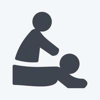 massagepictogram in trendy glyph-stijl geïsoleerd op zachte blauwe achtergrond vector