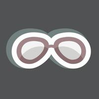 vintage bril sticker in trendy geïsoleerd op zwarte achtergrond vector
