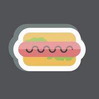 hotdog sticker in trendy geïsoleerd op zwarte achtergrond vector