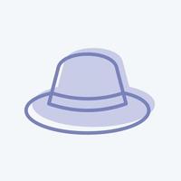 hoed pictogram in trendy tweekleurige stijl geïsoleerd op zachte blauwe achtergrond vector
