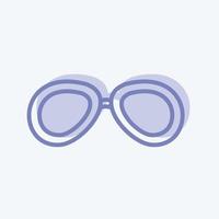 vintage bril pictogram in trendy tweekleurige stijl geïsoleerd op zachte blauwe achtergrond vector