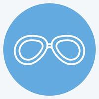 vintage bril icoon in trendy blauwe ogen stijl geïsoleerd op zachte blauwe achtergrond vector