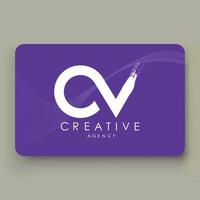 cv borstel belettering logo ontwerp. witte verf logo letterpictogram met elegante vector design. . met vector sjabloon voor visitekaartjes.