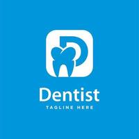 tandheelkundige gezondheid logo ontwerp en initialen d vector