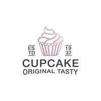 cupcake logo ontwerp sjabloon vector premium, bak winkel, bakkerij logo, vers brood, bak huis