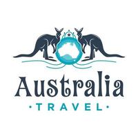 kangoeroe schild vintage logo ontwerp vector