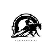 paardentraining logo, illustratie paardentraining vector